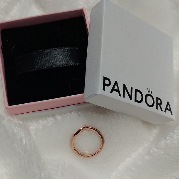 Pandora Rose Gold Wishbone Ring - Picture 1 of 3